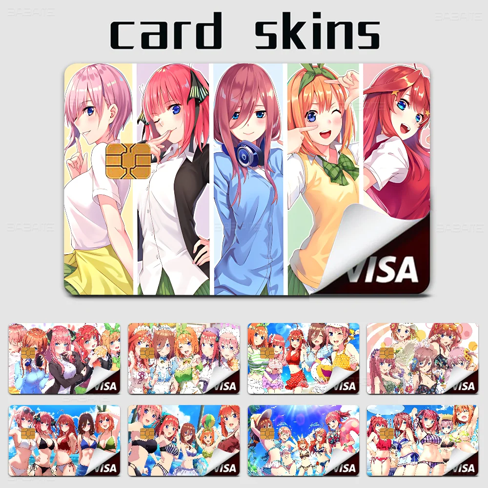 

Anime The Q-Quintessential Q-Quintuplets Cartoon Credit Card Skin Stickers For Bank Card Bus Metro Card Sticker Waterproof Gift