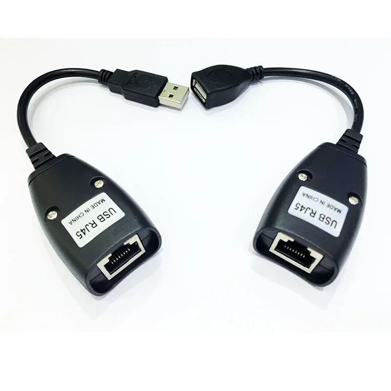 

USB 2.0 Extension Extender Adapter Male & Female Up To 50m Using CAT5/CAT5E/6 RJ45 Lan Network Ethernet Repeater Cable