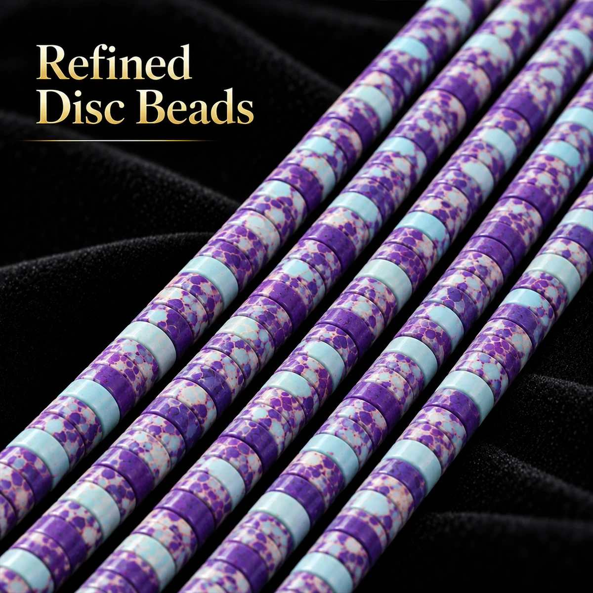 2x4mm 75–225pcs Natural Stone Imperial Pine Blue-Purple Handcrafted DIY Jewelry-Making Bracelet Necklace and Accessory Parts