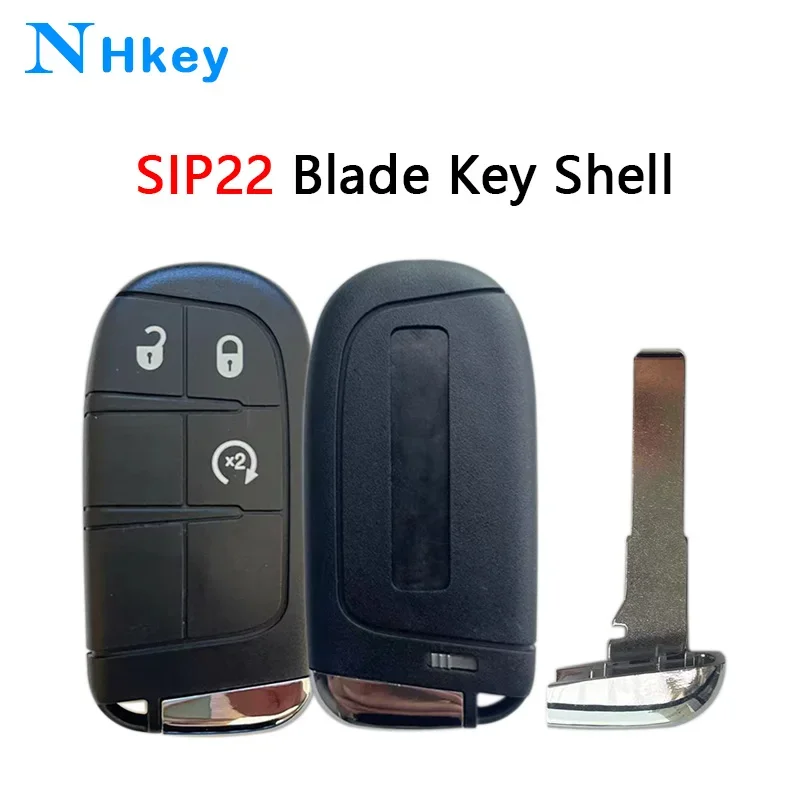 

NH key for Jeep Dodge Renegade Chrysler 3 button SIP22 blade keyless Go intelligent remote control car key case