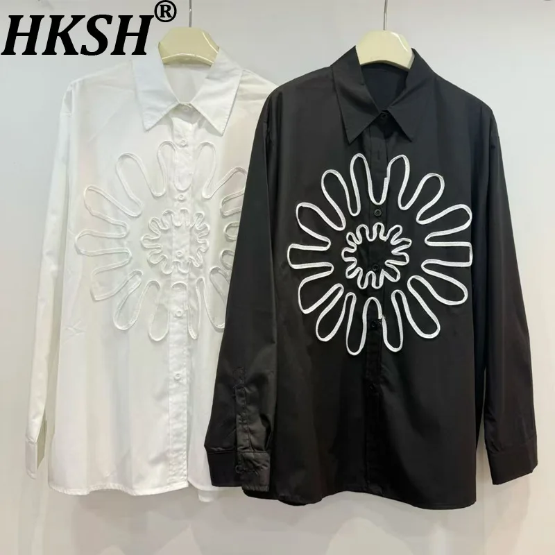 

HKSH Spring Autumn New Women Shirt Turn-down Collar Long Sleeves Single Breasted Elegant Versatile Blouse Tide Chic Tops HK16441
