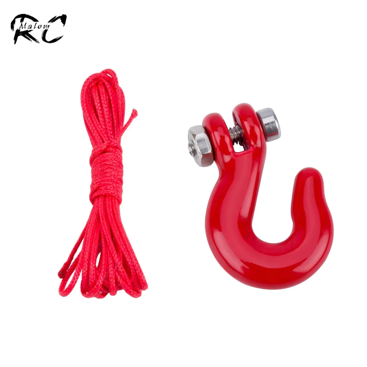 Metal 1/10 Simulated Winch Hook Haulage Rope for RC Car SCX10 TRX4 D90 TF2 CC01 Tamiya LCG Chassis Accessories