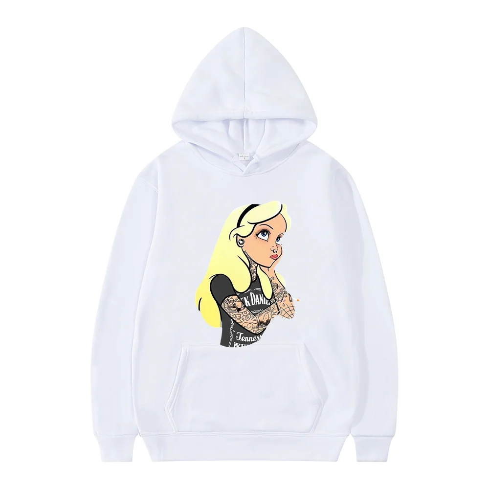 Disney Princess Cartoon Anime Women Pullover Spring Autumn Oversized Hoodie Fashion Casual Couple Sweatshirt Clothes Hot Sale