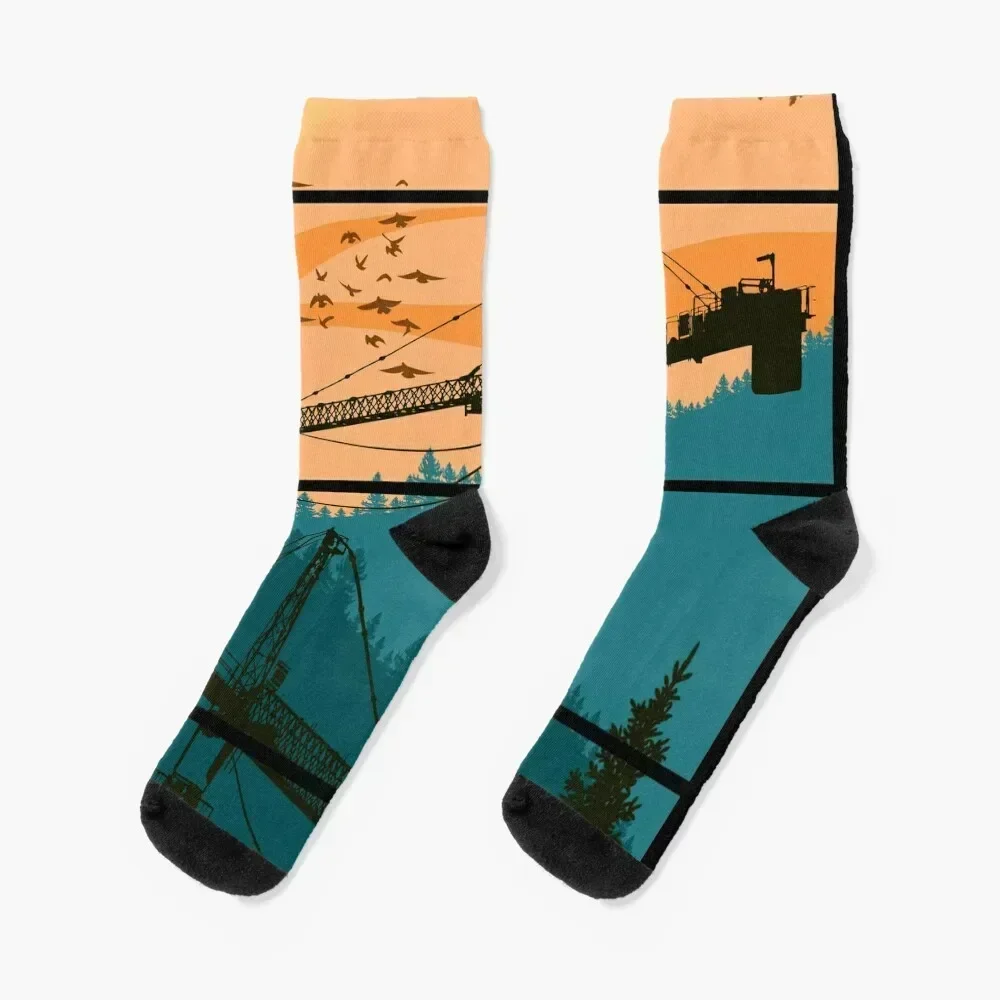 Tower Crane View Socks cycling men cotton high quality sport Socks Female Men's