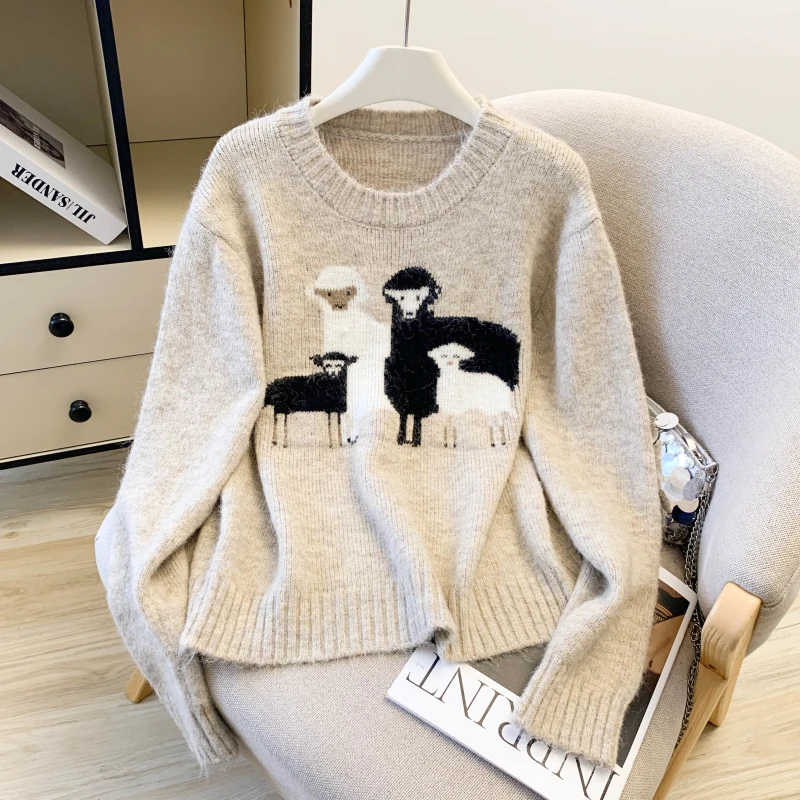 

New Casual Fashion Women Pullover Loose Slim O-Neck Knitted Woman Pullover Autumn Winter Korean Chicly Female Sweater
