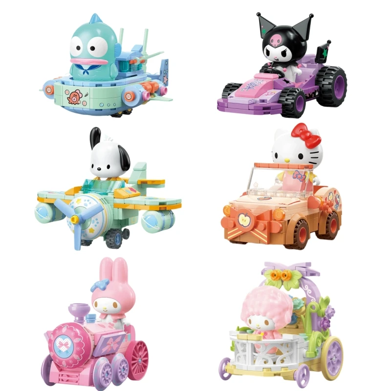 

Sanrio Surprise Convoy Car Kawaii Hello Kitty Kuromi Pochacco Cinnamoroll Hangyodon игрушки модель космического корабля Рождественский подарок