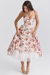 Birthday Dresses Luxury 2024 Womens Dress Fashion Spaghetti Strap Robe Autumn Evening Gowns Autumn Party Elegant Gowns Clothes