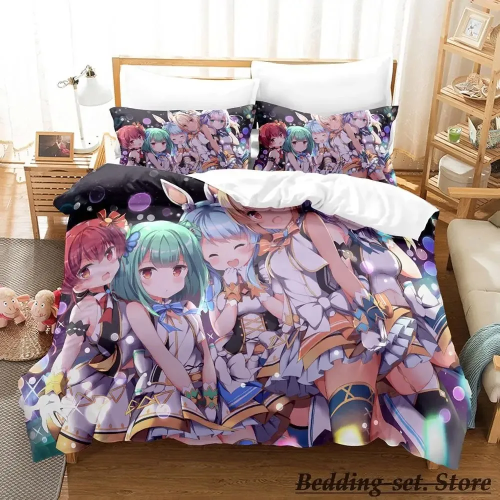 

Vtuber Hololive Uruha Rushia Bedding Set Cartoon Anime three-piece set Adult Kid Bedroom Duvetcover Sets 3D Kawaii Cute Girls