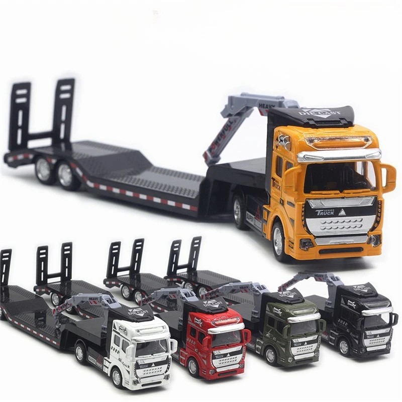 

1:50 Alloy flatbed transport truck trailer model dinosaur toy new hot selling children's gift