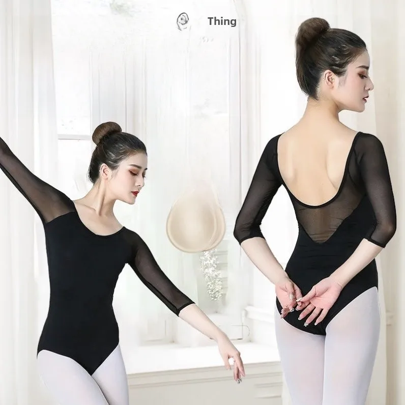 

Adult Ballet Dance Suit Women's Training orm Gymnastics Yoga Leotard Stage Performance Costume Nylon Tee-acetate Fiber