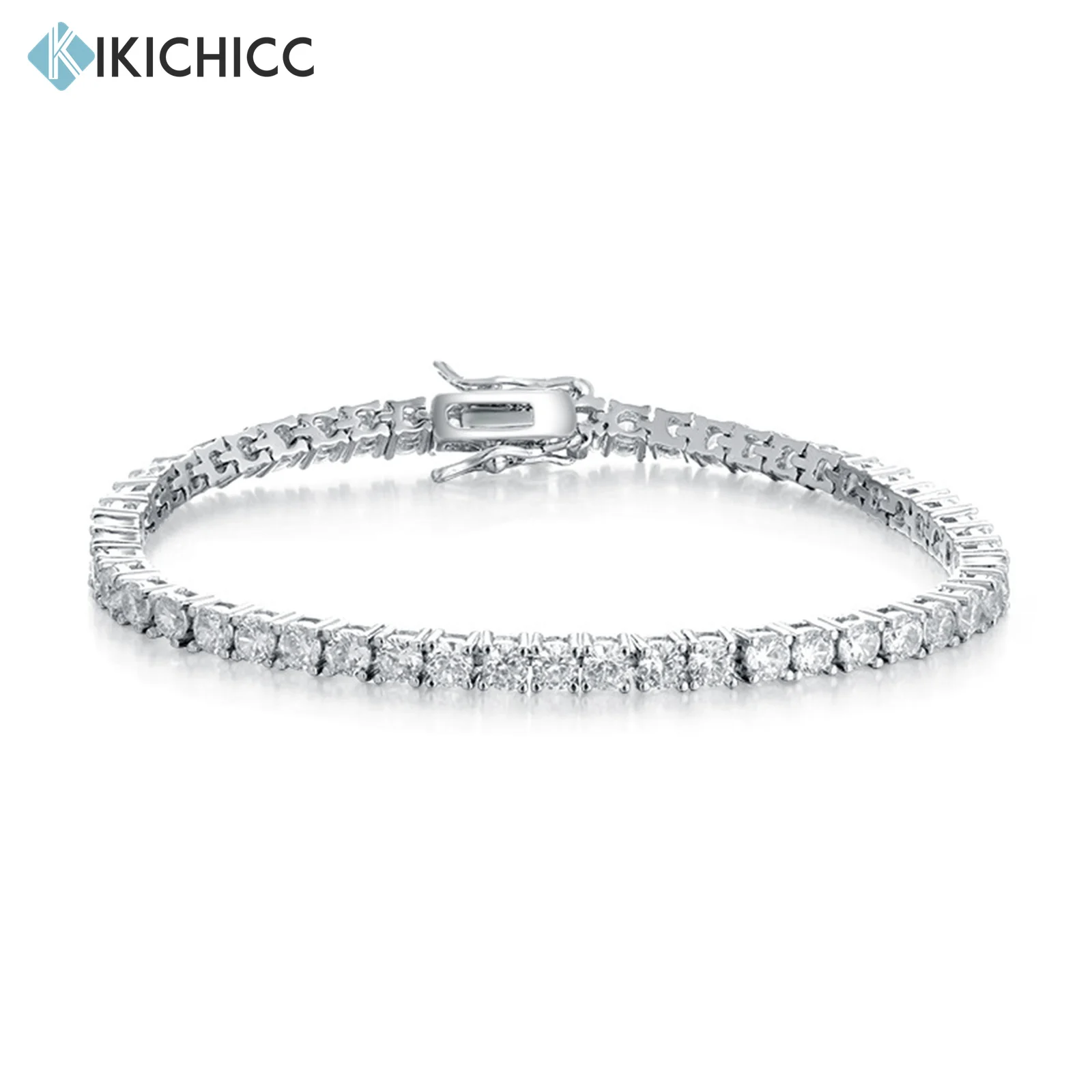 KIKICHICC 925 Sterling Silver 3mm 4mm 5mm 6mm Tennis Handmade Bracelet Never Broken Women Luxury Chain CZ Fine Jewelry For Party