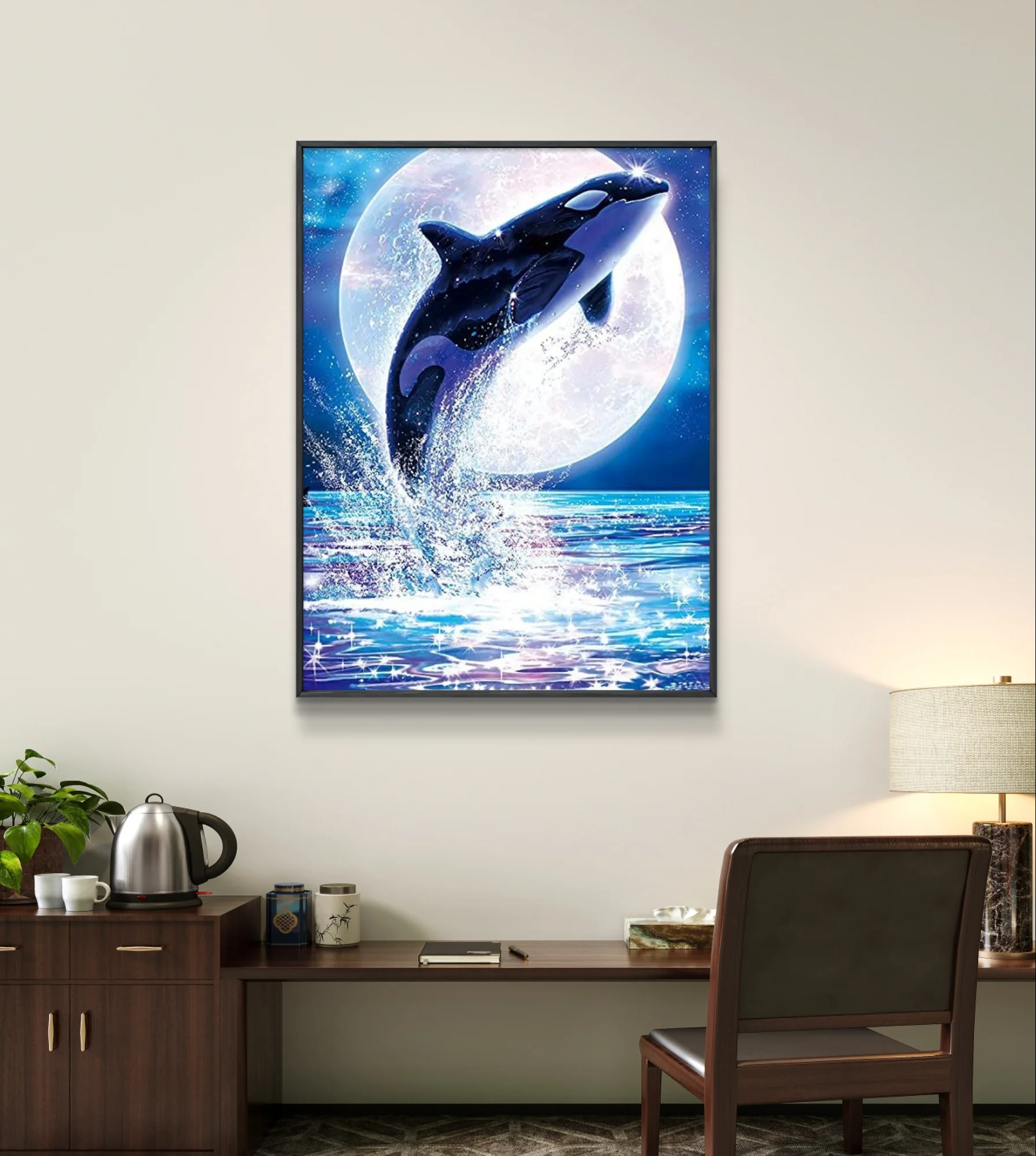 Killer Whale 5D Diamond Painting Orca Diy Diamond Embroidery Rhinestone Cross Stitch Children's Hand Home Bathroom Wall Decor