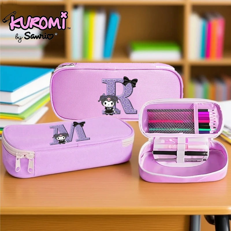 

Kawaii Kuromi Pencil Case Fun Cartoon Anime A-Z Letter Pen Bag Student Teenager Large Capacity Stationery Bags Pen Pouch Gifts