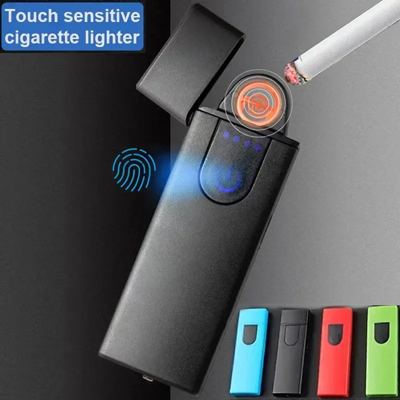 

Двусторонняя перезаряжаемая сенсорная USB-сигарета, электрическая зажигалка, легко и безопасно, мужской подарочный инструмент, аксессуар 2025