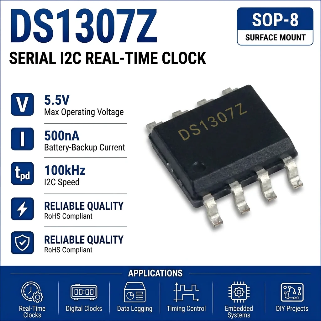 (25 pcs) DS1302N DIP-8 / DS1307ZN SOP-8 DS1307 I2C Real Time Clock (RTC)