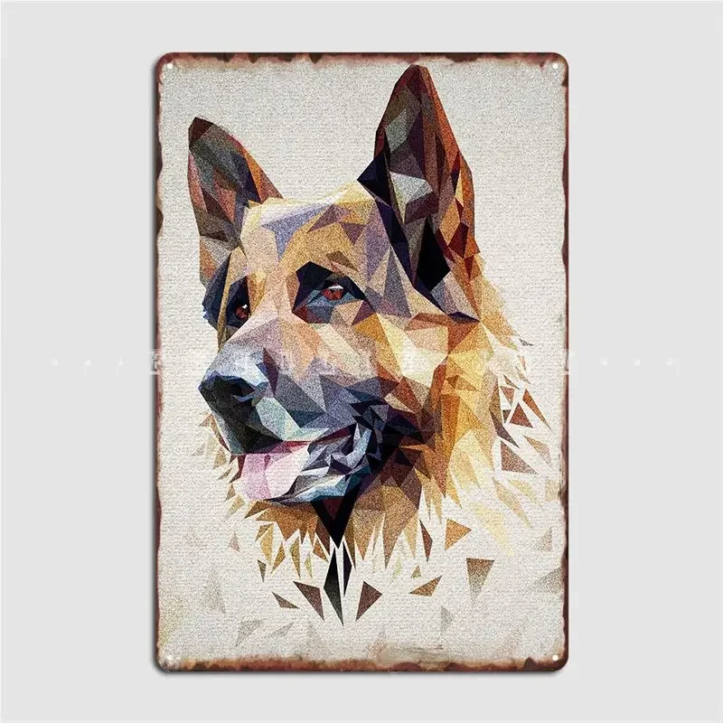 German Shepherd Metal Plaque Poster Wall Cave Pub Garage Mural Painting Vintage Tin Sign Poster