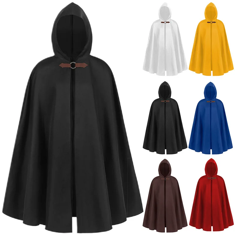 

Мужской средневековый шаль, халат на Хэллоуин, накидка с капюшоном, старый костюм, мужская легкая куртка, карнавальный костюм