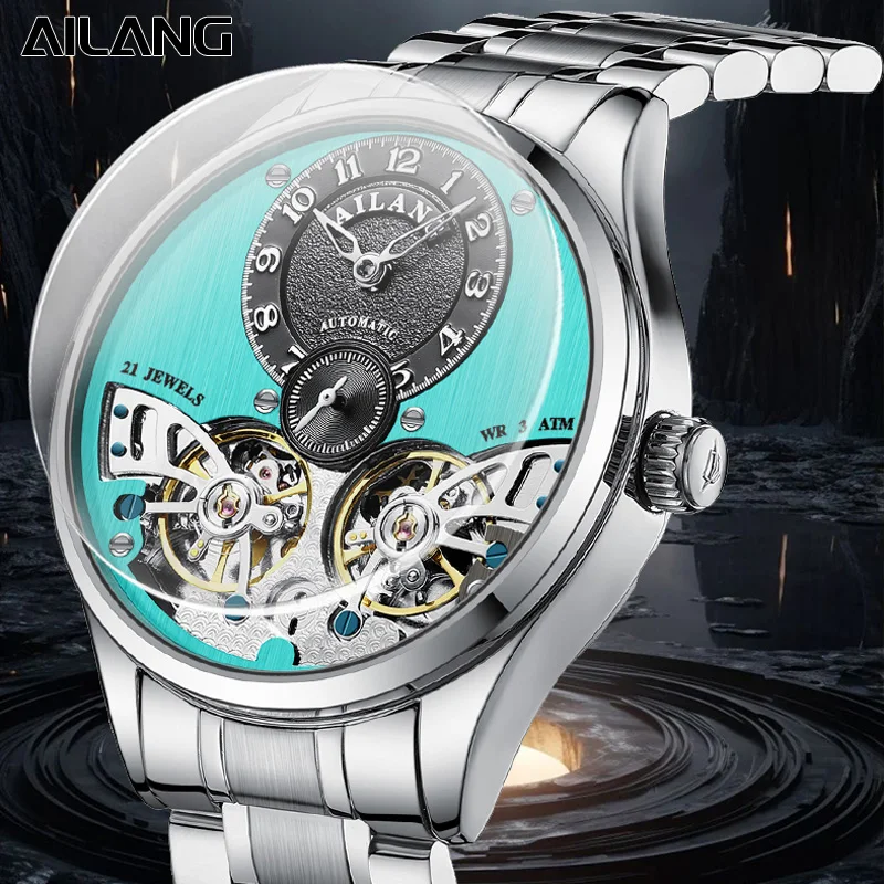 AILANG Jam Tangan Mekanik Pria Jam Tangan Mewah untuk Pria Tourbillon Skeleton Jam Tangan Pria Jam Pria Sapphire Dropshipping