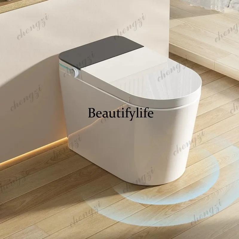 Light smart toilet household bathroom light sound flush integrated toilet with water tank