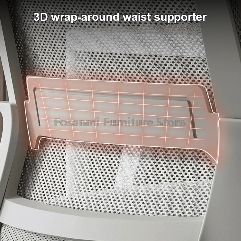 Atmungsaktiver Mesh-Bürostuhl mit Lordosenstütze und bequemem Kissen für Gamer, Schreibtischstuhl, Home Adjust Gaming-Computerstuhl