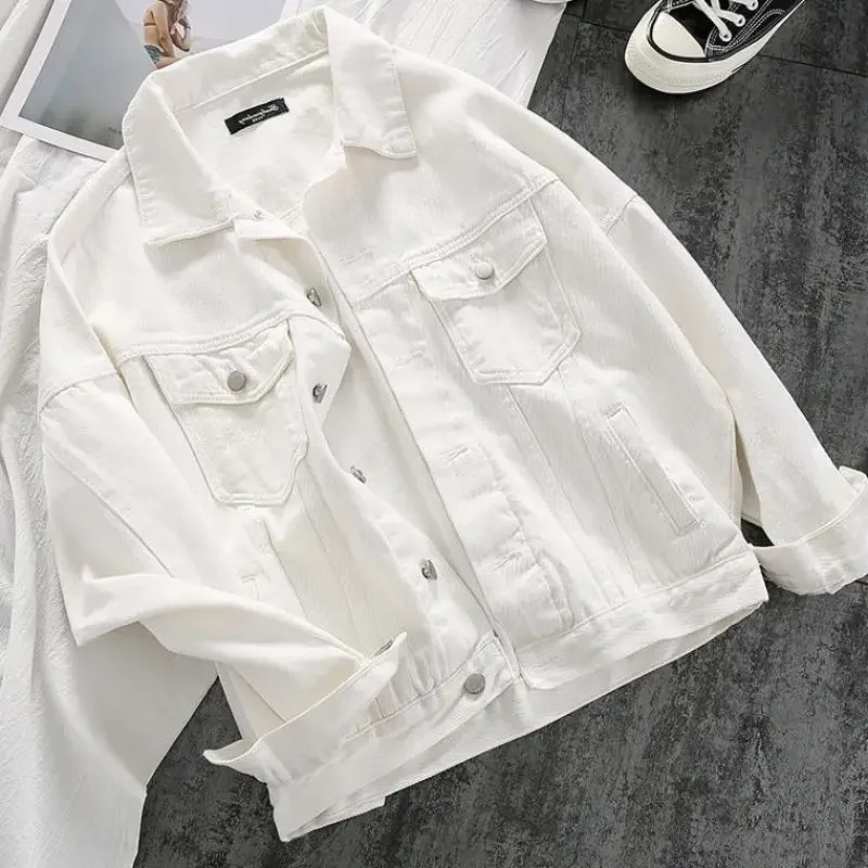 White Jackets Women Denim 5 Colors Autumn Ulzzang Vintage Basic Pure Boyfriend Students All-match Streetwear Casacos Femininos