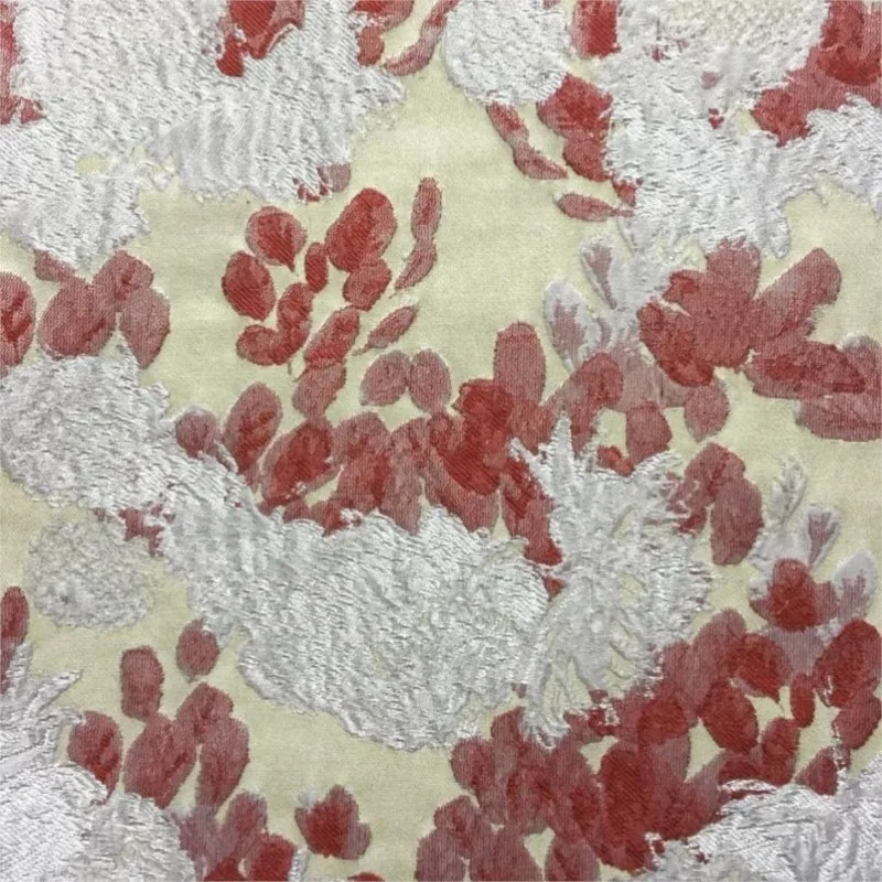 Fine jacquard fabric oil painting with plant and flower patterns Chinese three-dimensional ethnic style women's clothing