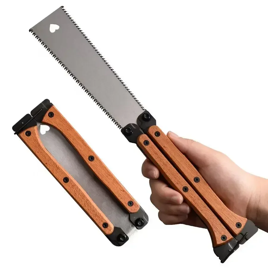 منشار قابل للطي SK5 من الفولاذ للجيب للحديقة منشار أسنان على الوجهين منشار ياباني، منشار قطع فلوش لأعمال النجارة #6