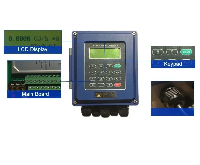 TUF-2000B Fixed Ultrasonic Flow Meter Wall-Mounted Process Monitoring BTU Meter for Accurate Flow Measurement