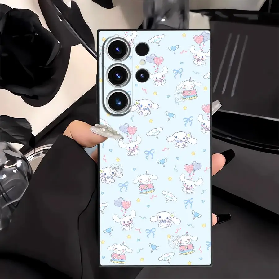 Custodia per Samsung Galaxy S24 Plus S21 FE S25 Edge S20 S23 Cover morbida ultra nera Cartoon Cute Cinnamoroll