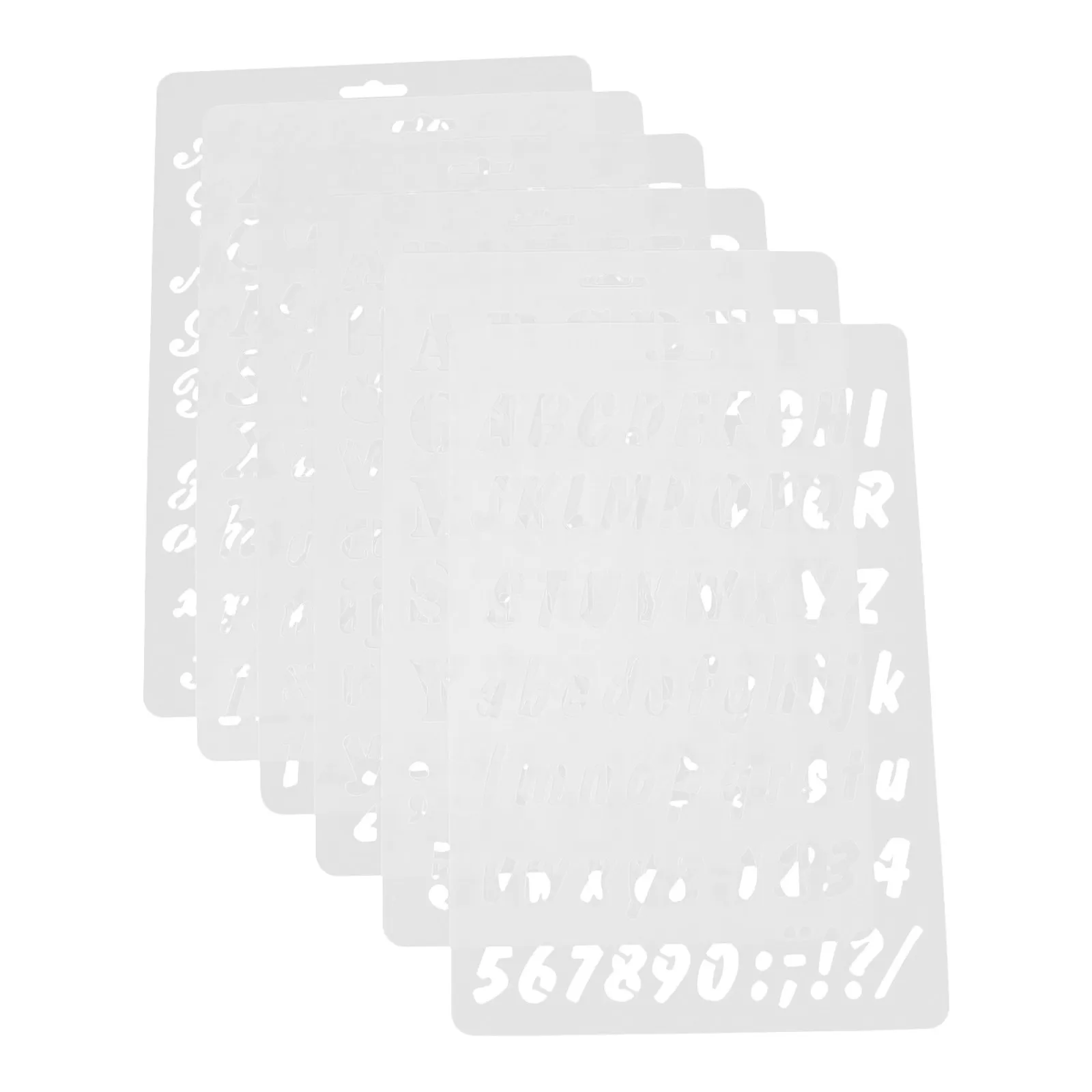 6Pcs Alphabet Stencils Educational Creative Reusable Plastic Stencils for Painting on Canvas Wood Walls Graffiti Art Drawing