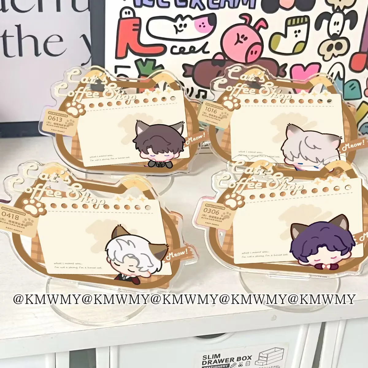 지우기 가능한 만화 캐릭터 "Shen Xinghui, Qin Che, Qi Yu"가 있는 "사랑과 심우주" 아크릴 메시지 보드 아크릴 스탠딩 사인