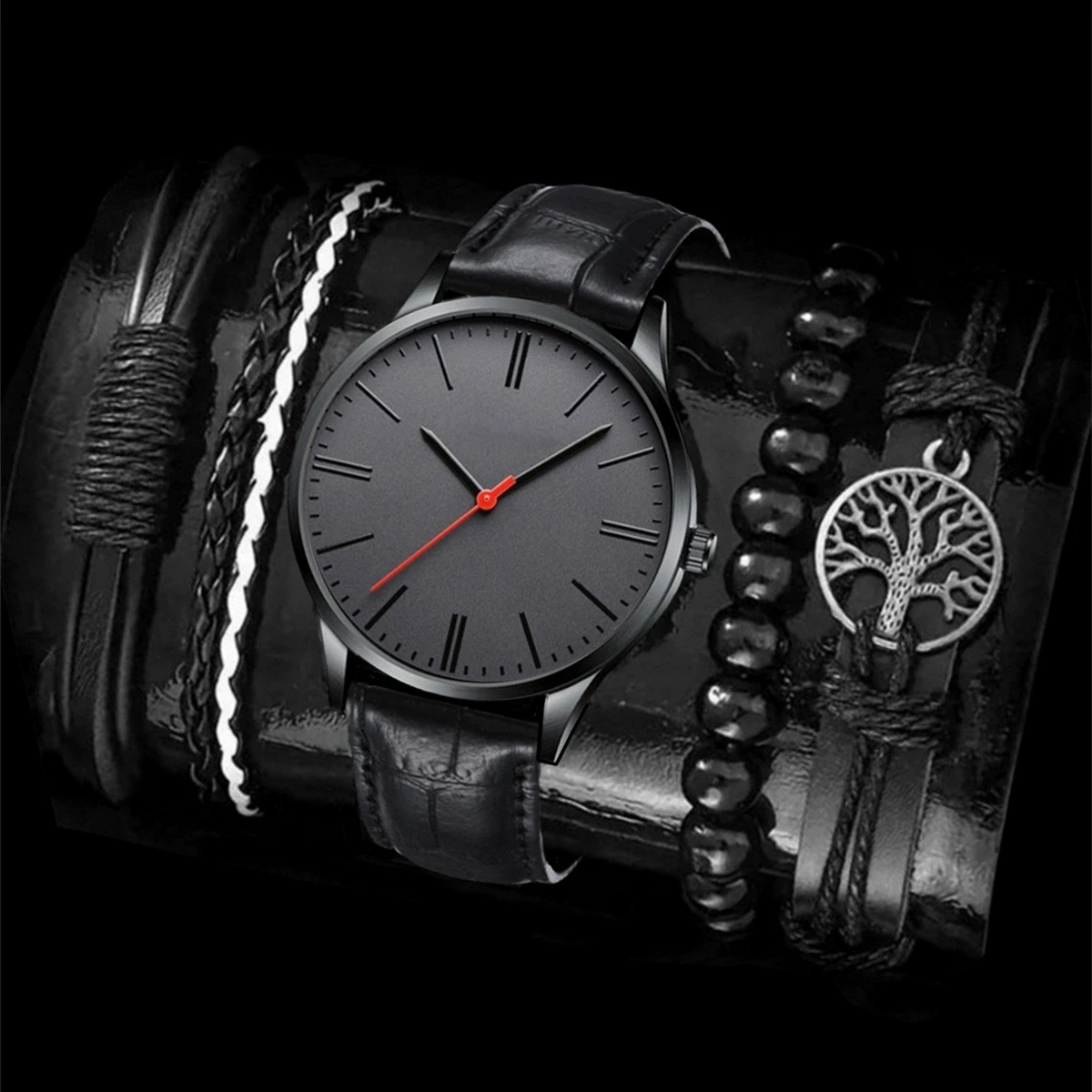 

2/5PCS Fashion Men Watches Casual Male's Quartz Watch Bracelets Set Relogio Masculino Reloj Hombre（Without Box）