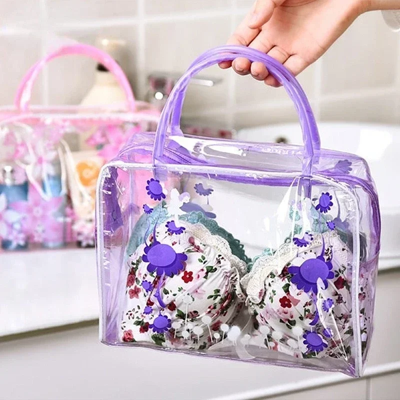 Saco cosmético transparente portátil saco de maquiagem com zíper bolsa de produtos de higiene pessoal cosméticos organizador beleza compõem saco de