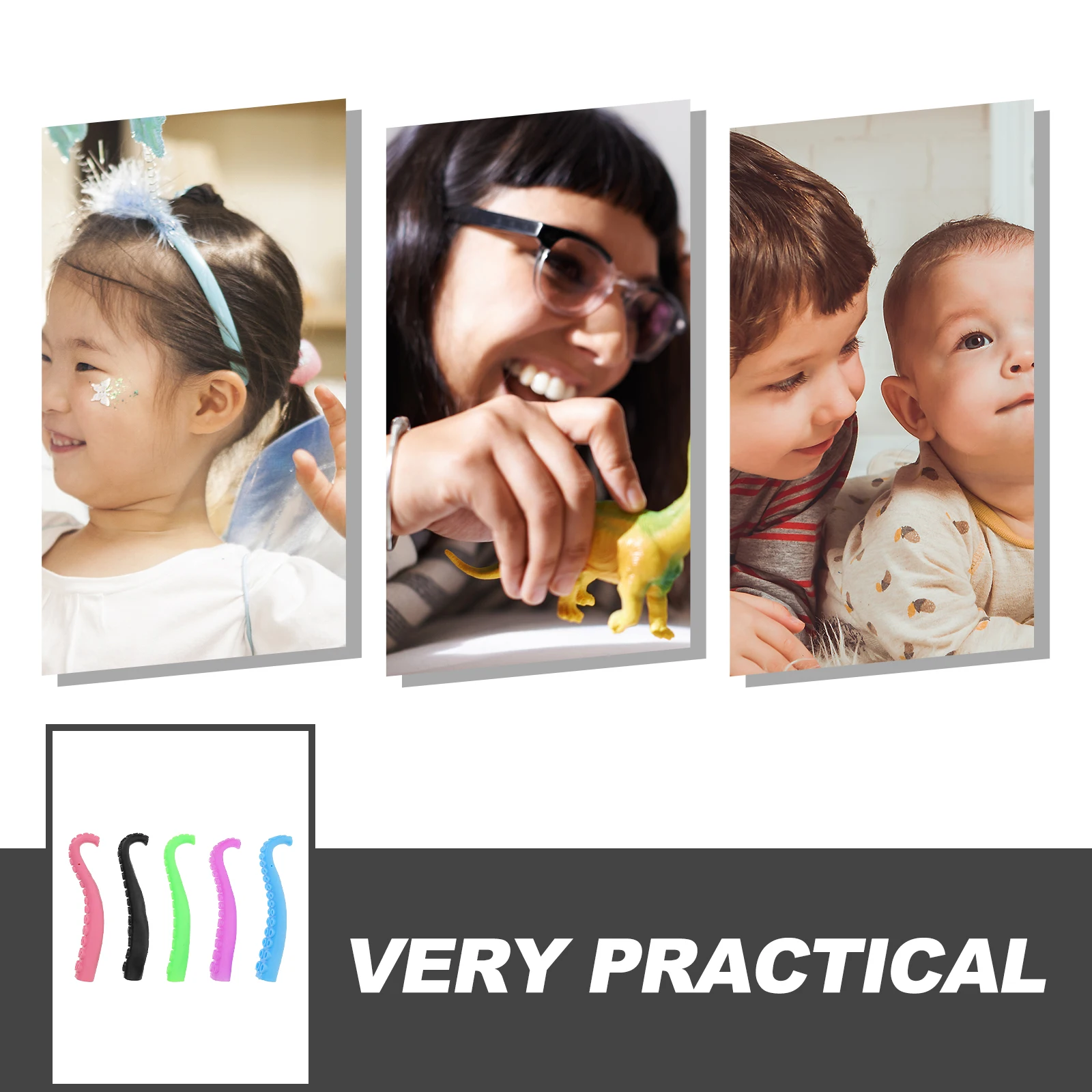 10 قطع من عناصر اللعب ذات طرف الإصبع، تصميم قابل للانحناء، بلاستيك غير سام، مثالي للحفلات، ديكور وقت اللعب للأطفال