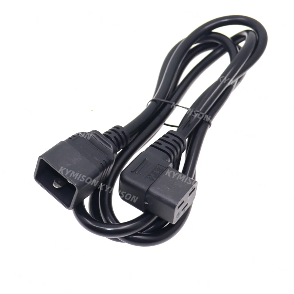 IEC320 C20 to Right Angle C19 Power Cable Cord for Server/PDU 16A Heavy-Duty Computer Power Cord L-shaped