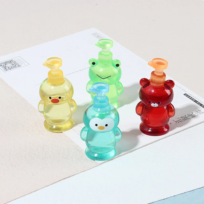 

Resin Simulation Small Bottle Cartoon Animal Washing Cartoon Baby Bottle DIY Mini Accessories Baby Shower Decorations Resin Milk