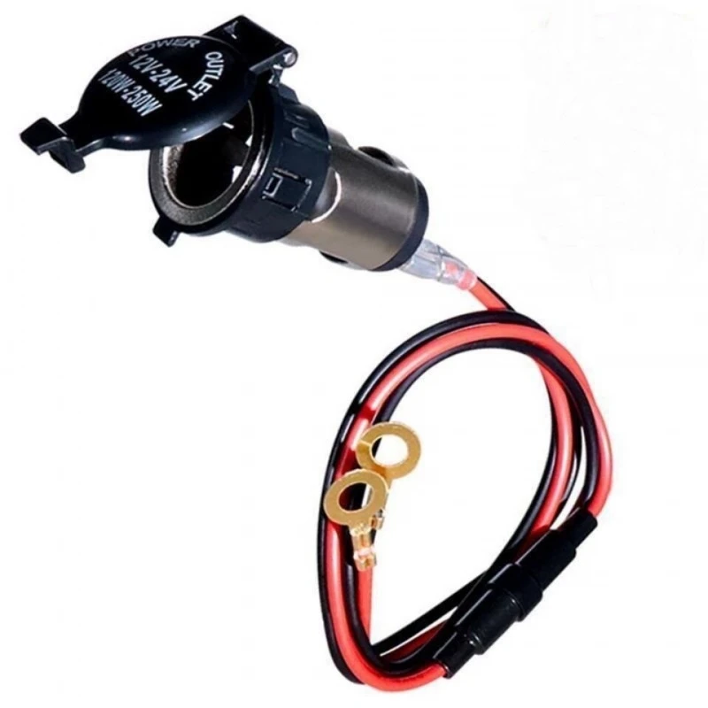 

Car cigarette lighter female seat interface power socket conversion installation truck motorcycle modified car charger 12-24V