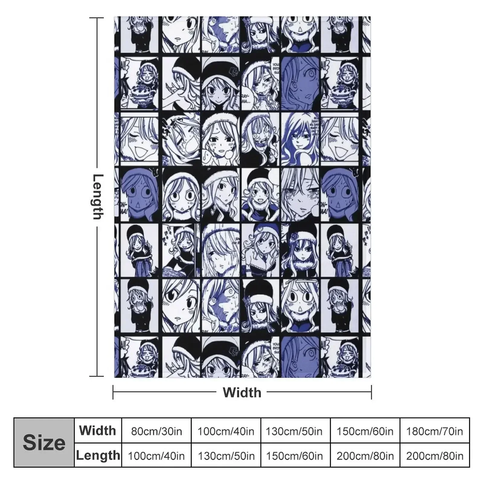 Juvia Lockser - FT manga panel collage Throw Blanket halloween Single Stuffeds blankets and throws Baby warm winter Blankets
