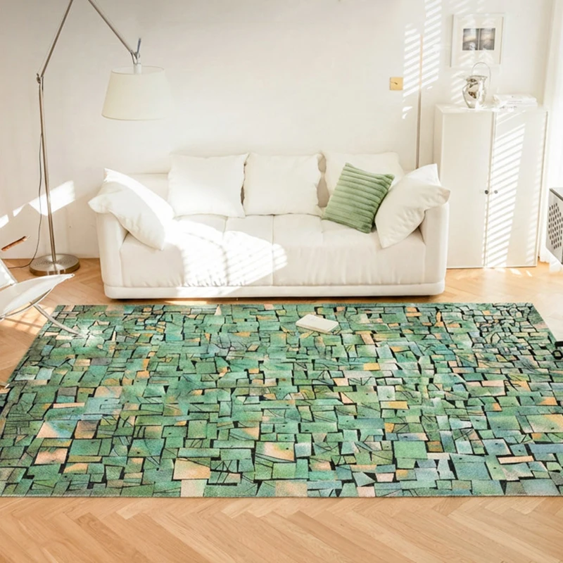 Modern Design Green New Living Room Carpet Thick Handmade Wool Home Rug Vintage Sofa Tea Table Large Mat High-end Bedroom Carpet