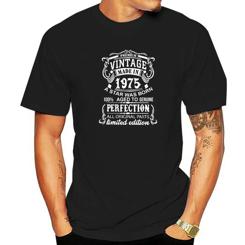 Made Vintage In 1975 T-Shirts Men Fashion T Shirts Short Sleeve 47 Years Old Birthday Gift Tshirt Cotton Tees Streetwear