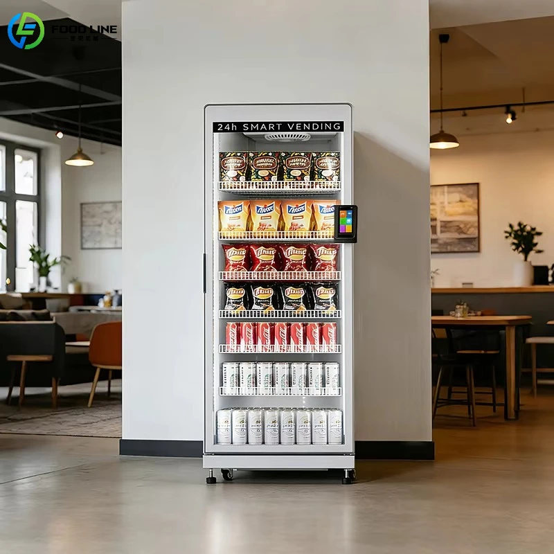 

Customized Smart Fridge AI Camera Automatic Vending Refrigerated Snacks Beverage Machine