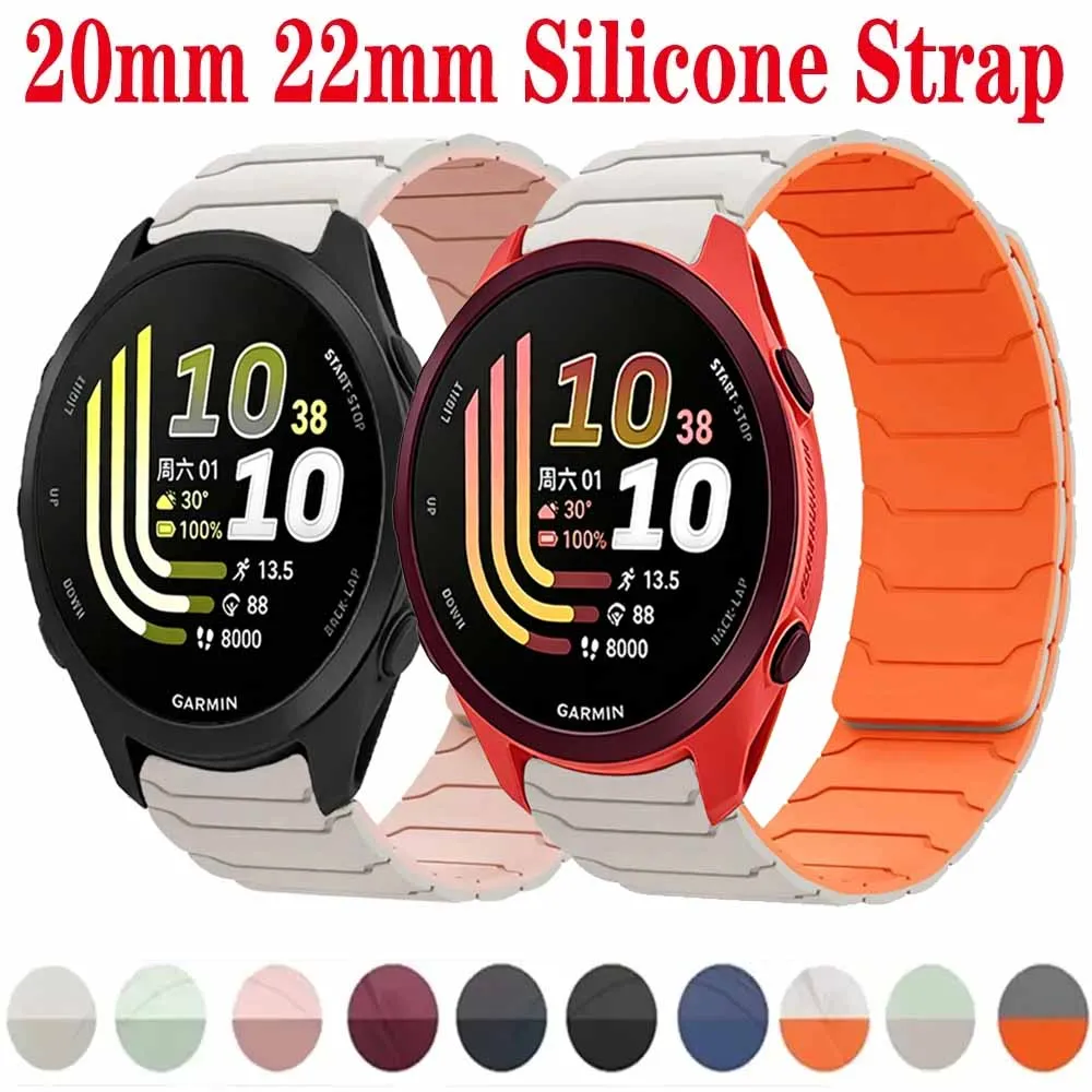 20/22mm Silicone Strap for Garmin Forerunner 170 70 970 570 Replacement Belt for Garmin Venu 4 45mm Huawei 5 GT7-6-5 46mm Correa