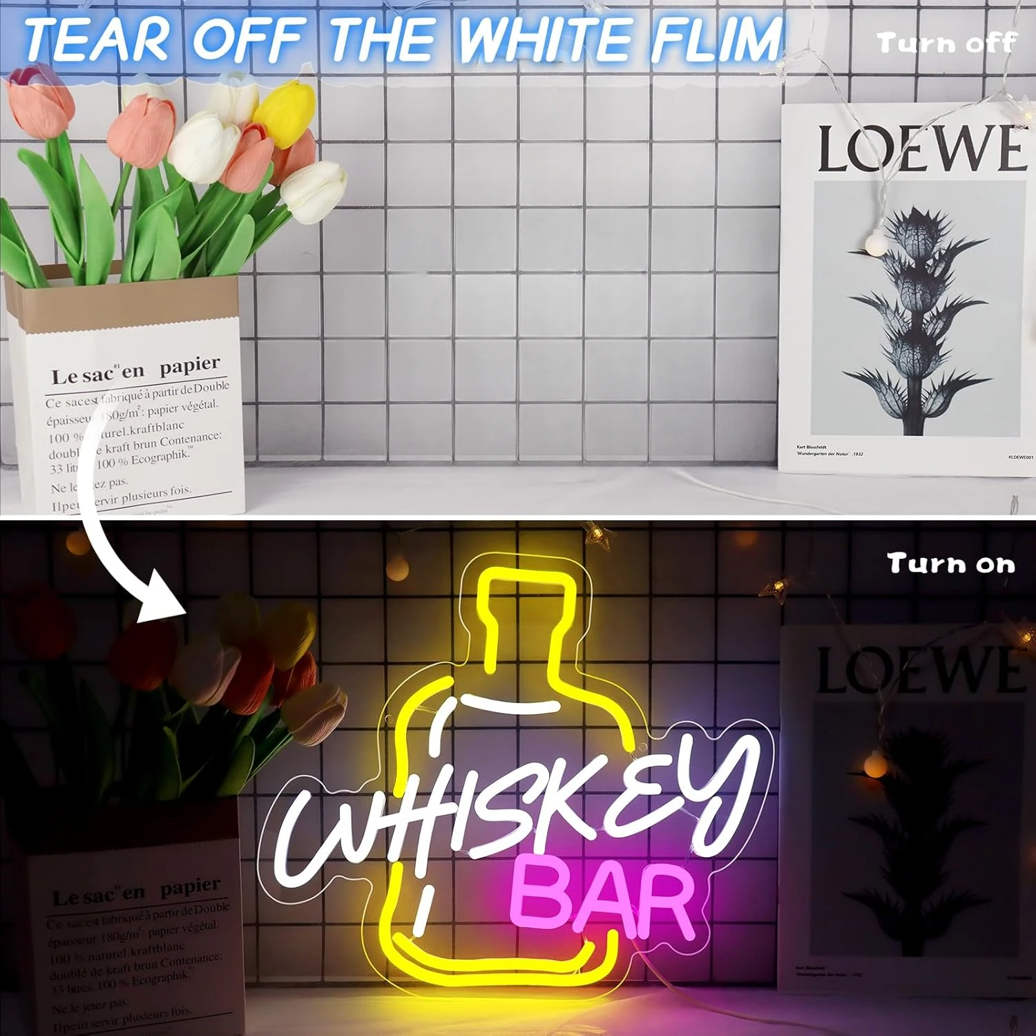 ويسكي بار النيون تسجيل عكس الضوء ضوء النيون تسجيل ل جدار ديكور USB بالطاقة LED تضيء تسجيل للمنزل البيرة مقهى نادي حفلة هدية #3