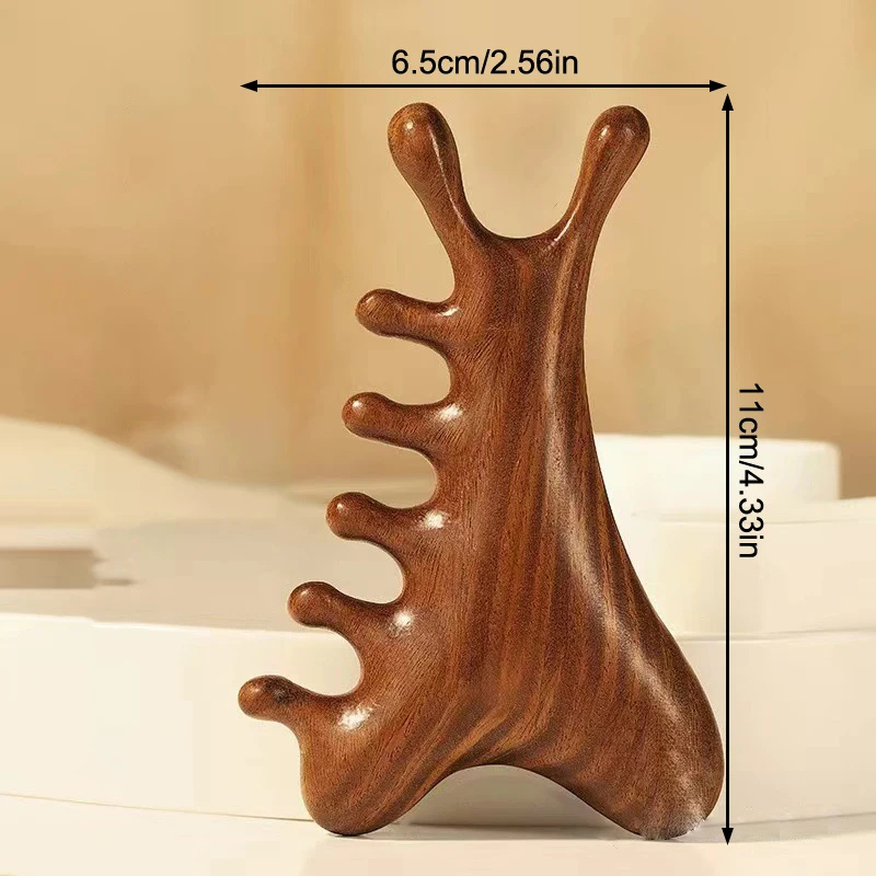 متعددة الوظائف ميريديان خشبية تدليك رئيس الصحة مشط خشب الصندل كبير واسعة الأسنان جواشا نقطة مشط