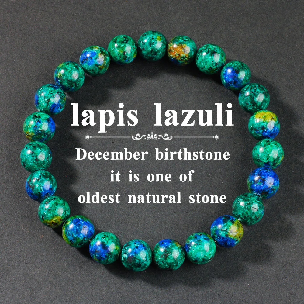 Natural stone beaded bracelet, phoenix lapis lazuli bracelet, versatile green stone jewelry.