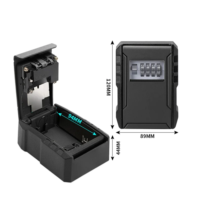 3X Metal Password Key Box Wall Mounted 4 Digits Password Storage Box Waterproof Anti Theft Safe Lock-Y47A