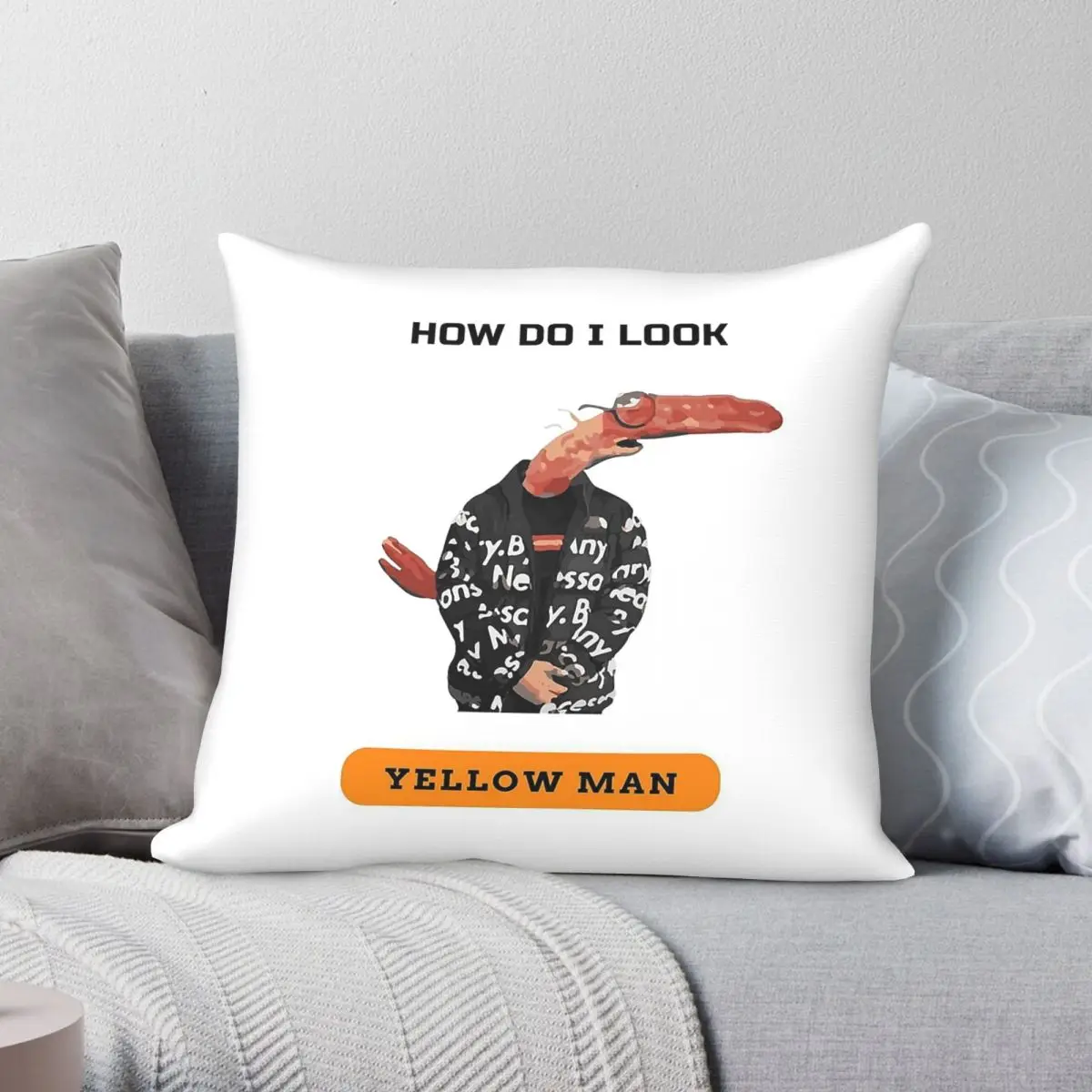 How Do I Look Yellow Man Smiling Friends Pillowcase Polyester Linen Velvet Creative Zip Decorative Home Cushion Cover