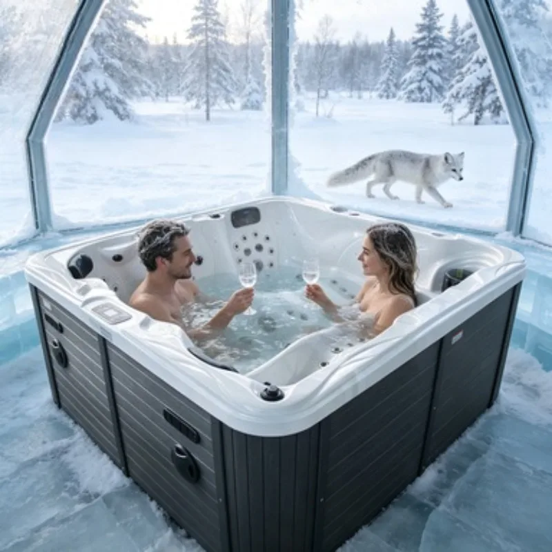Constant Temperature Hot Tub Whirlpool Jacuzzi Massage Bathtub Hydrotherapy Spa Acrylic 6 Person Balboa Ozone Waterfall