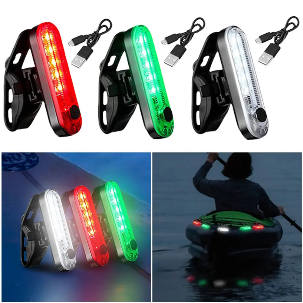 

LED Boat Navigation Light 4 Modes Sailing Signal Lamp USB Charging Marine Yacht Warning Light for Canoeing Paddle Board