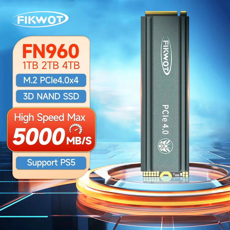 Fikwot FN960 M.2 SSD with Heatsink 512GB 1TB 2TB PCIe4.0x4 NVMe